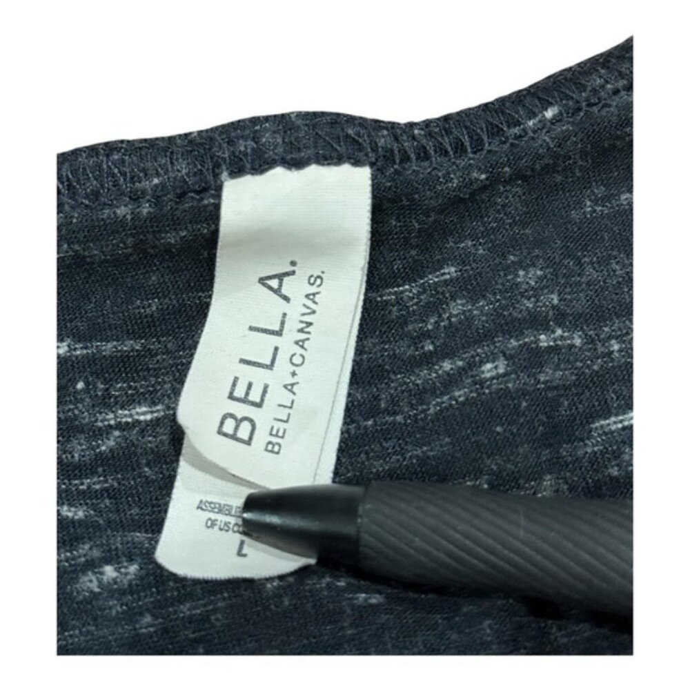 Bella + Canvas Tank Top Womens Large Black Marble Racerback Sword Graphic Flowy - Picture 4 of 6